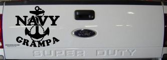 Navy Grampa Military Car or Truck Window Decal Sticker (Black)