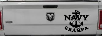 Navy Grampa Military Car or Truck Window Vinyl Decal Sticker (Black)