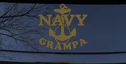 Navy Grampa Military Car or Truck Window Vinyl Decal Sticker (Gold)