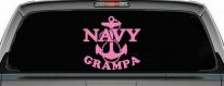 Navy Grampa Military Car or Truck Window Vinyl Decal Sticker (Pink)