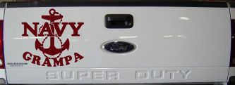 Navy Grampa Military Car or Truck Window Vinyl Decal Sticker (Purple Red)