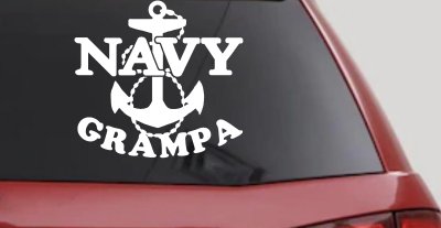 Navy Grampa Military Car or Truck Window Vinyl Decal Sticker