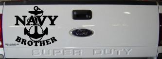 Navy Brother Military Car or Truck Window Decal Sticker (Black)