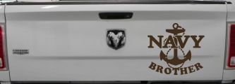 Navy Brother Military Car or Truck Window Decal Sticker (Brown)