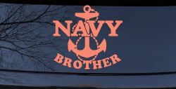 Navy Brother Military Car or Truck Window Vinyl Decal Sticker (Coral)