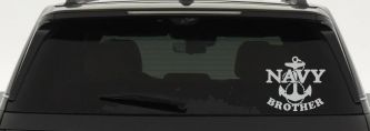 Navy Brother Military Car or Truck Window Decal Sticker (Light Gray)