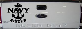 Navy Sister Military Car or Truck Window Decal Sticker (Black)