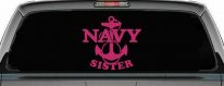 Navy Sister Military Car or Truck Window Decal Sticker (Hot Pink)
