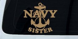 Navy Sister Military Car or Truck Window Vinyl Decal Sticker (Light Brown)