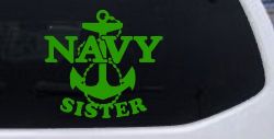Navy Sister Military Car or Truck Window Vinyl Decal Sticker (Lime)