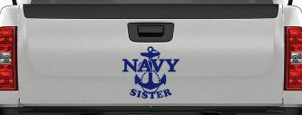 Navy Sister Military Car or Truck Window Decal Sticker (Navy)