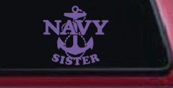 Navy Sister Military Car or Truck Window Decal Sticker (Purple)
