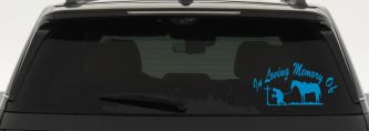 In Memory Of Cowboy At Cross Western Rodeo Ranch Farm Car or Truck Window Vinyl Decal Sticker (Blue)