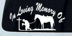 In Memory Of Cowboy At Cross Western Rodeo Ranch Farm Car or Truck Window Decal Sticker