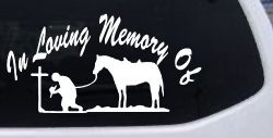 In Memory Of Cowboy At Cross Western Rodeo Ranch Farm Car or Truck Window Decal Sticker