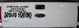 Jesus Freak Christian Car or Truck Window Decal Sticker (Black)