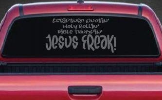 Jesus Freak Christian Car or Truck Window Decal Sticker (Silver)