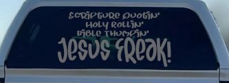 Jesus Freak Christian Car or Truck Window Decal Sticker (Silver)