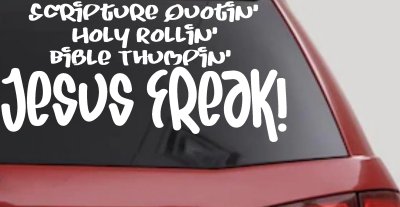 Jesus Freak Christian Car or Truck Window Vinyl Decal Sticker (White)