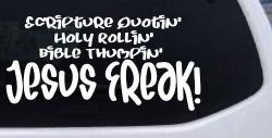 Jesus Freak Christian Car or Truck Window Decal Sticker
