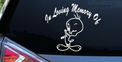 In Memory Of Tweety Bird Cartoons Car or Truck Window Decal Sticker