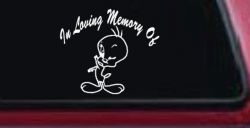 In Memory Of Tweety Bird Cartoons Car or Truck Window Decal Sticker
