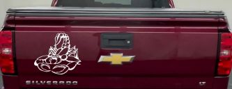 Mean Scorpion Car or Truck Window Decal Sticker (White)