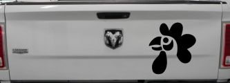 Rooster Head Car or Truck Window Vinyl Decal Sticker (Black)