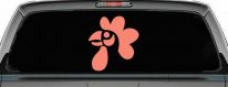 Rooster Head Car or Truck Window Vinyl Decal Sticker (Coral)