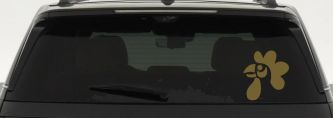 Rooster Head Car or Truck Window Decal Sticker (Gold)