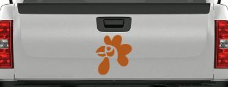 Rooster Head Car or Truck Window Vinyl Decal Sticker (Nut Brown)