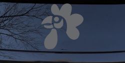 Rooster Head Car or Truck Window Decal Sticker (Silver)
