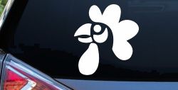 Rooster Head Car or Truck Window Decal Sticker