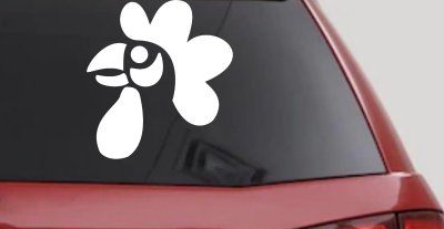 Rooster Head Car or Truck Window Vinyl Decal Sticker