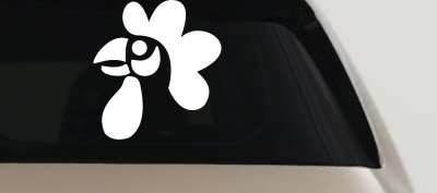 Rooster Head Car or Truck Window Vinyl Decal Sticker