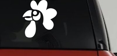 Rooster Head Car or Truck Window Vinyl Decal Sticker
