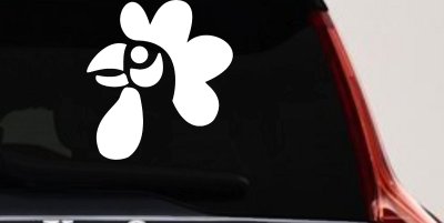 Rooster Head Car or Truck Window Vinyl Decal Sticker