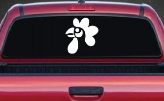 Rooster Head Car or Truck Window Decal Sticker