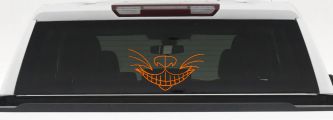 Cat Smile Face Car or Truck Window Vinyl Decal Sticker (Orange)