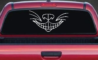 Cat Smile Face Car or Truck Window Decal Sticker
