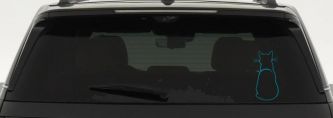 Cat Back Car or Truck Window Decal Sticker (Turquoise Blue)