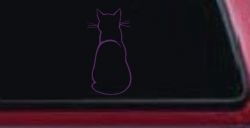 Cat Back Car or Truck Window Decal Sticker (Violet)