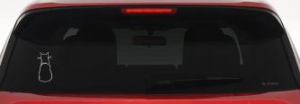 Cat Back Car or Truck Window Decal Sticker (White)