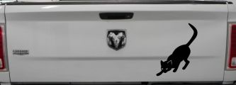 Cat Stalking Car or Truck Window Vinyl Decal Sticker (Black)