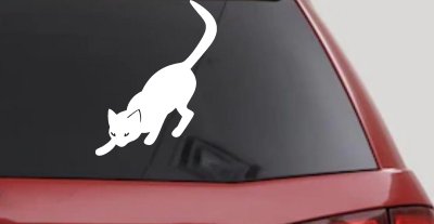 Cat Stalking Car or Truck Window Vinyl Decal Sticker