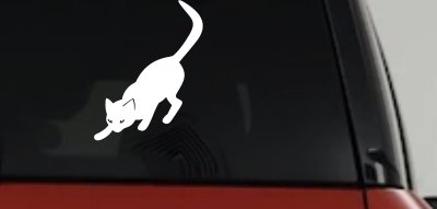 Cat Stalking Car or Truck Window Vinyl Decal Sticker