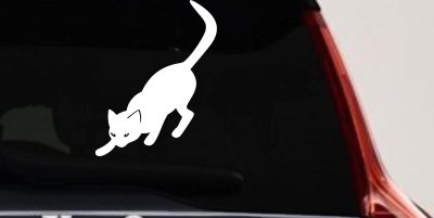 Cat Stalking Car or Truck Window Vinyl Decal Sticker