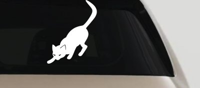 Cat Stalking Car or Truck Window Vinyl Decal Sticker