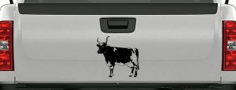 Cow Bull Car or Truck Window Decal Sticker (Black)