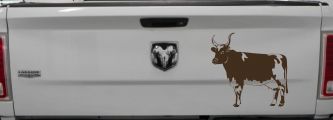 Cow Bull Car or Truck Window Decal Sticker (Brown)